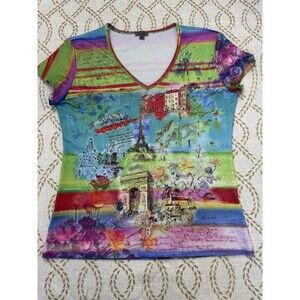 Caia Paris Morning Abstract Colorful Vintage 90s y2k Top Medium